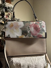 Dune Beige Floral Shoulder Bag