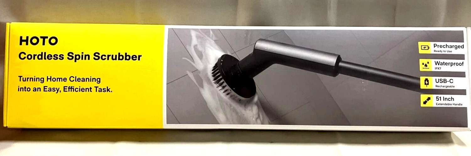 HOTO Cordless Spin Scrubber: 2.5 N·M torque six brush heads IPX7 rated  1848324