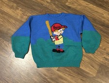 Vintage 90s Boule Belgian Hand Knit Sweater Kid Sz 5 Y2K Chunky Thick Warm EUC