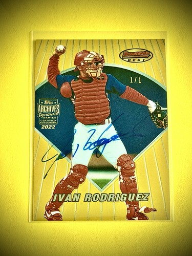 1/1 IVAN RODRIGUEZ Auto 2022 Topps Archives Signature 1996 Bowman’s Best Pudge