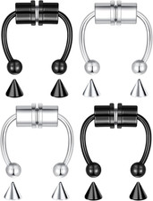 4 Pcs Fake Nose Fake Septum Piercing Magnet Magnetic Septum Nose Piercing Fak...