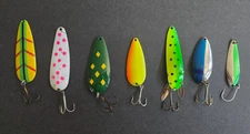Lot of 7 various brands of Spoon Fishing Lures (A)