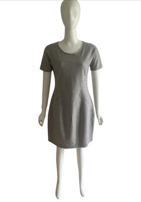 Max Mara Max & Co Gray Women's Midi Sheath Dress Size L Wool Blend Office Work 