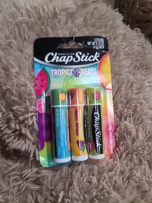 Chapstick  TROPICAL TREATS  Electric Tangerine Fizzy Grape Zingy Watermelon