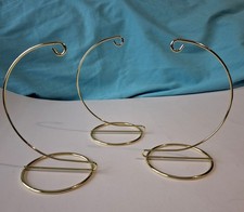 Lot Of 3 Metal Gold-Toned Ornament Holder Stands NO ORNAMENT