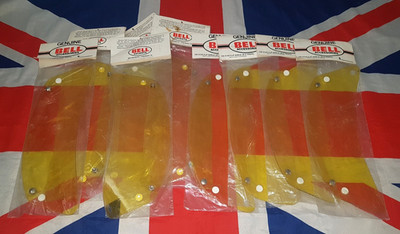 Restposten x9 Original Bell 238 Star Flip Shield getöntes Visier ohne Druckknöpfe gelb