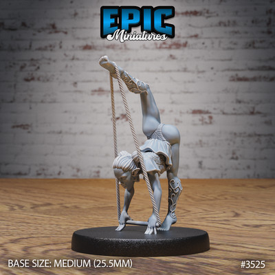 D&D Miniature - Acrobat Elf Rope - 3D Model Print DnD RPG Figur Druck