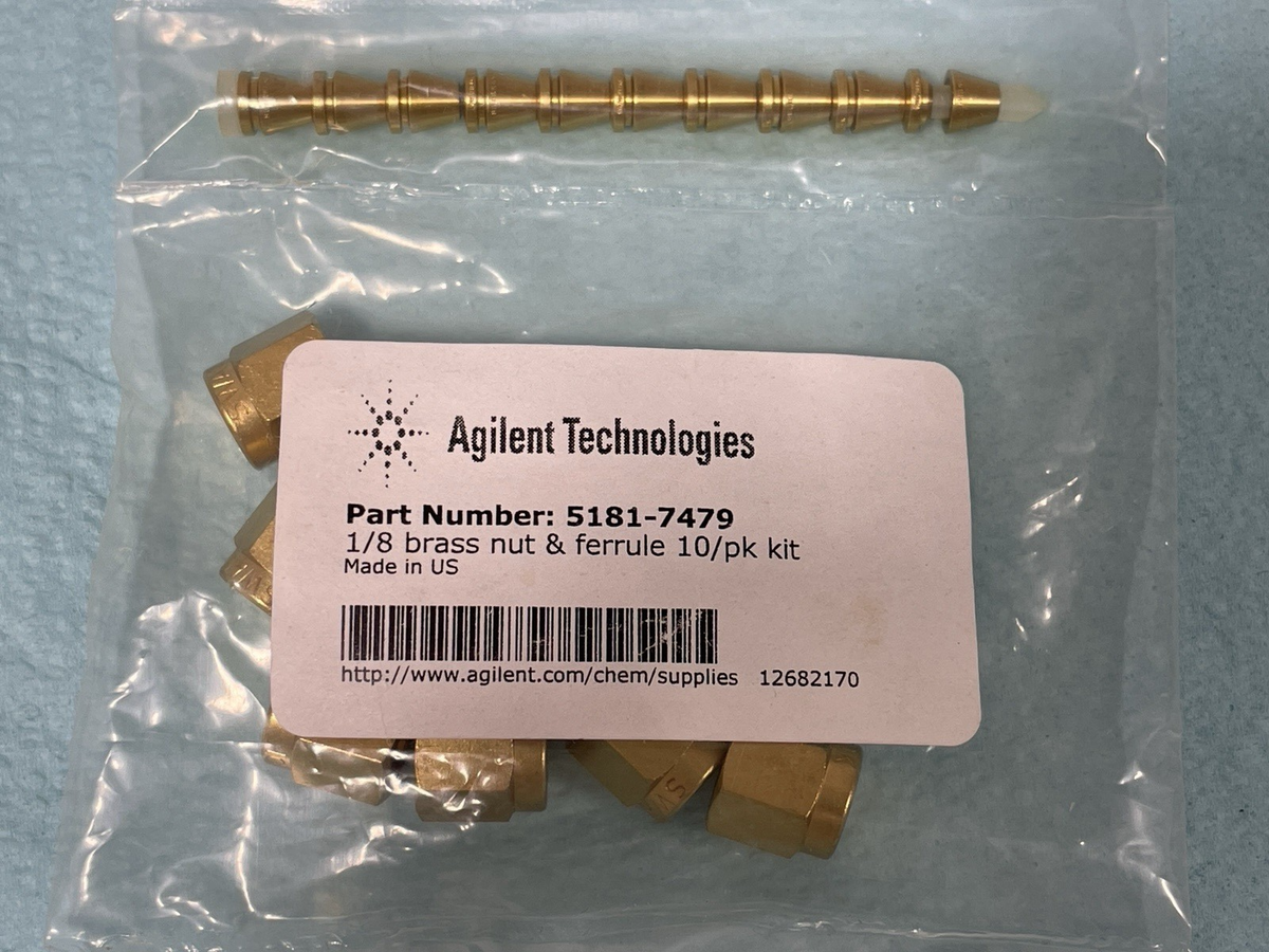 Agilent 5181-7479 Brass Nut Ferrule 10pk 1/8