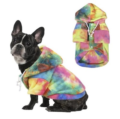 Tie Dye Terry/Fleece Hoodie Sweatshirt/Coat for Puppy/Dog/Cat Size  XS or Lg