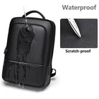 Premium Business Rucksack Herren PU Leder Laptop Tasche 15,6" USB Design Schwarz