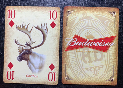 Swap Playing Card       BUDWEISER        CARIBOU        10D      Single Card