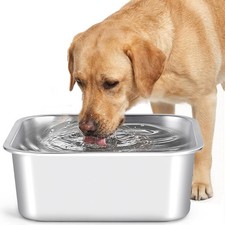 1.2 Gallons Dog Water Bowl Stainless Steel Large Outdoor Travel Bowl