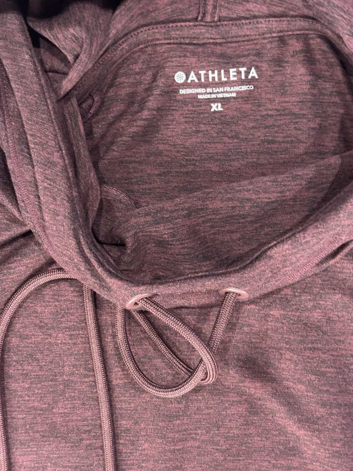 Sudadera con Capucha Athleta Para Mujer Granate Manga Larga Sudadera Pullover Cuello Alto Talla XL Foto 2 de 3
