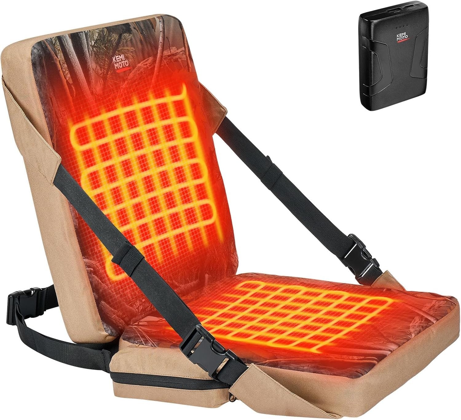 Hunting Seat Cushion Heated with 10000mAh Battery, Upgraded 