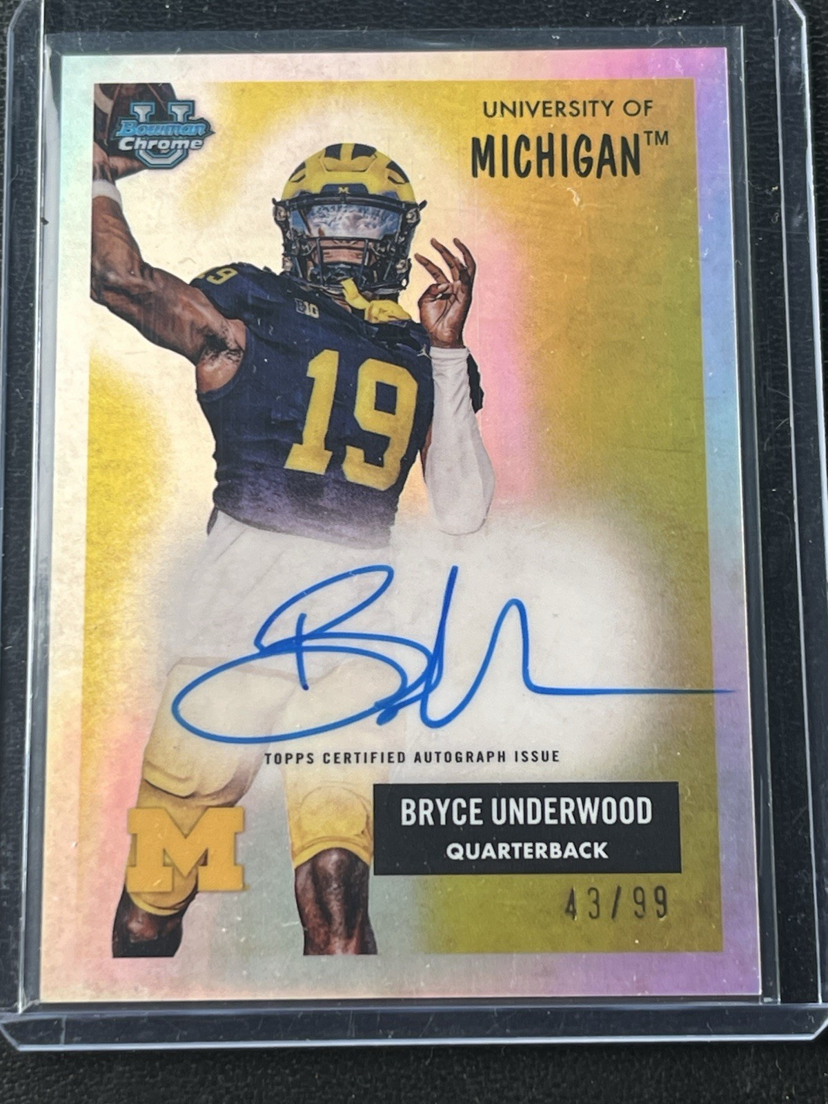 2025 Bowman Chrome U BRYCE UNDERWOOD 1955 Bowman Auto /99 #55AV-BU Michigan