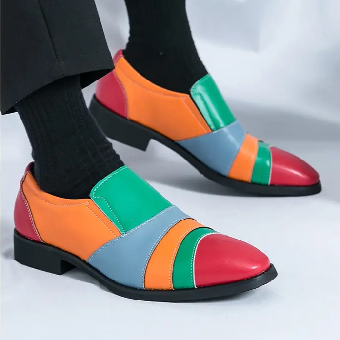 SAOLA Scarpe da uomo 38 46 a punta slip on casual eleganti festa colorblock giunte taglia