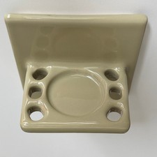 Vintage MCM Sage Green Ceramic Toothbrush Tumbler Holder, Tile-In Made in USA