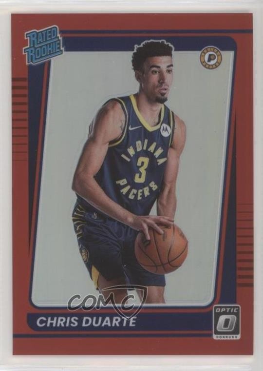 2021 Panini Donruss Optic Rated Red Prizm 36/99 Chris Duarte #173 Rookie RC 0rz7