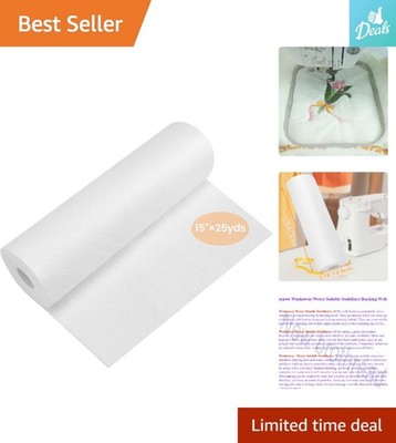 15'' x 25 Yd Water Soluble Embroidery Stabilizer Roll - Perfect for All Fabrics