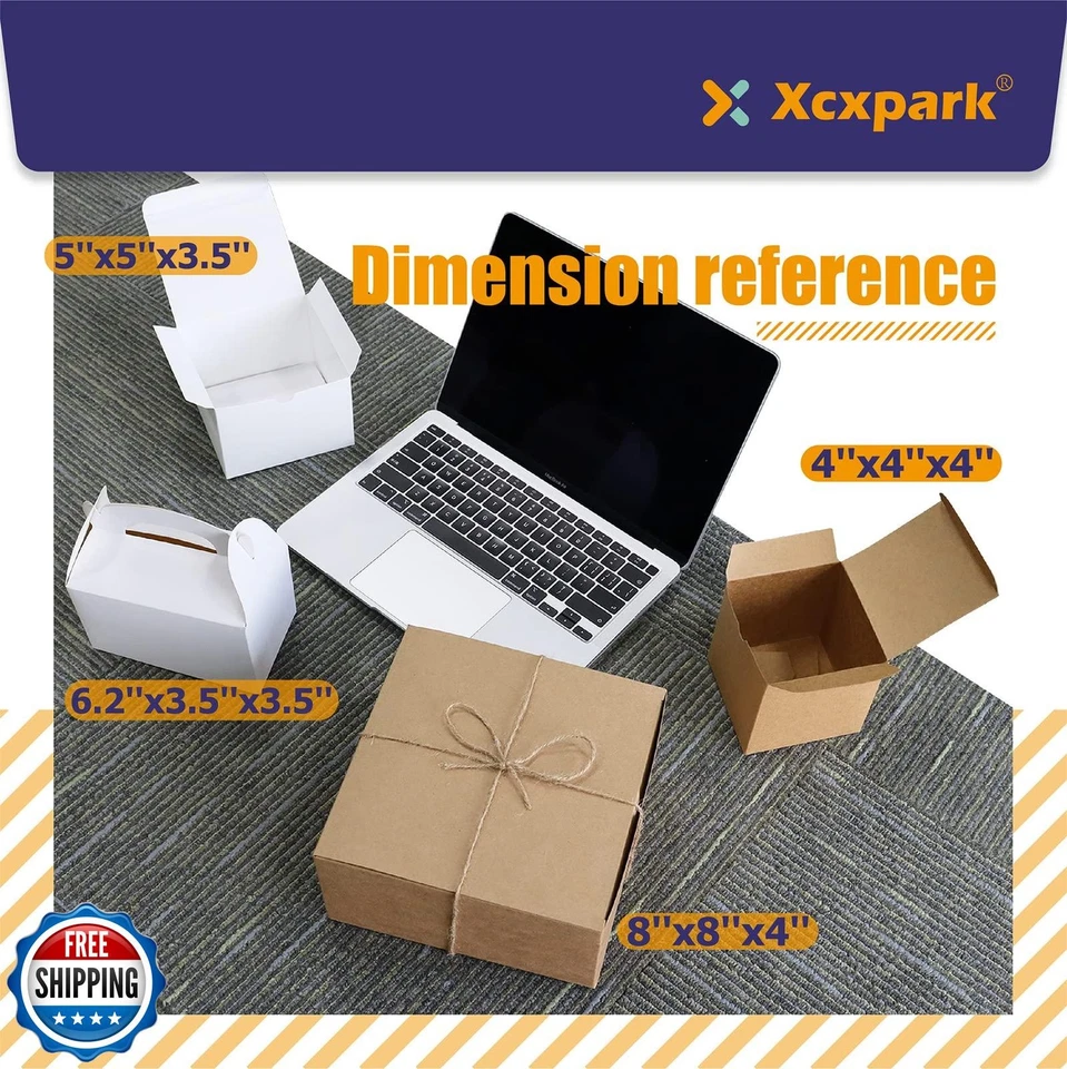 Xxcxpark 30 PCS Brown Kraft Gift Boxes 5x5x3.5, Party Favor Kraft Paper Gift - Image 3 of 4