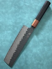 7" VG10 Damascus Nakiri Knife Hammered Japanese Cleaver Octagonal Wood Handle