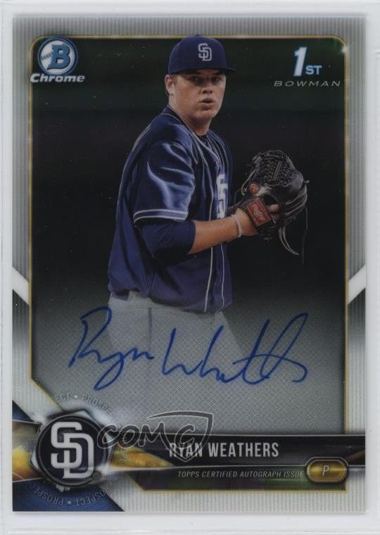 2018 Bowman Draft Chrome Draft Pick Auto Ryan Weathers #CDA-RW Auto 12i0