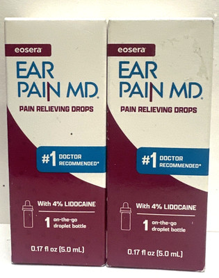 Eosera Ear Pain MD Drops 0.17 oz Each 2 Pack Exp 10/2026