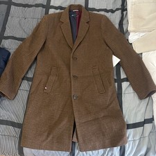 Tommy Hilfiger Wool Blend Houndstooth Overcoa...