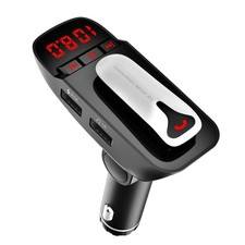 Car FM Transmitter w/ Hands-Free Dual USB MP3 Aux Black Bluetooth