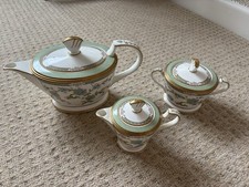 Noritake Yoshino Bone China Tea Set - Teapot, Sugar Bowl & Creamer -Pattern 9983