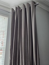 Next Grey Eyelet Curtains - 90" x 90"