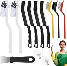 Crevice Cleaning Brush 12 Pcs Supplies Tools Hard Bristle Brushes for Household