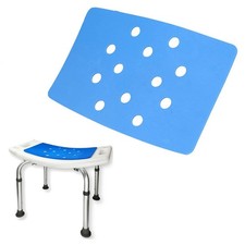 Shower Stool Mat Shower Chair Pad Backing for Elderly Senior Anti Slip Blue Bath