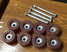 Vtg. Championship Urethane Roller Skate 2" Wheels Lot of 8 used with nuts/bolts