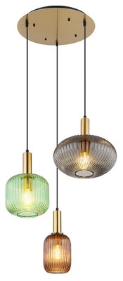GLOBO Lighting Hängeleuchte NORMY DH 55x130 cm bunt Hängelampe Pendelleuchte