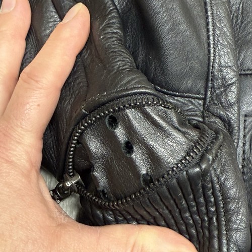 Milwaukee Motorcycle Jacket Womens MEDIUM Black Leather W/Removable Liner Vented - Picture 12 of 12