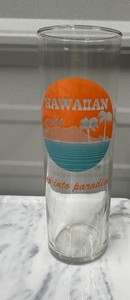 Hawaiian Soda Sip Into Paradise Tall Clear Drinking Glass Palm Tree