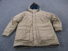 Vintage LL Bean Jacket Mens L Beige Goose Down Puffer Outdoors Camping USA Made