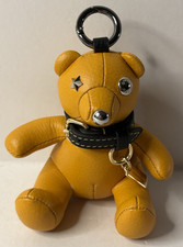 COACH Collectible Leather Bear Bag Charm Signature Canvas Key Chain