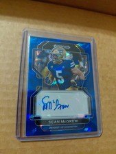 2022 Prizm Draft Picks Sean McGrew Blue Ice Prizm Rookie Auto RC /75