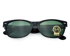 Ray-Ban RB2132 New Wayfarer Classic Tortoise Frame Green Lens 55mm Unisex