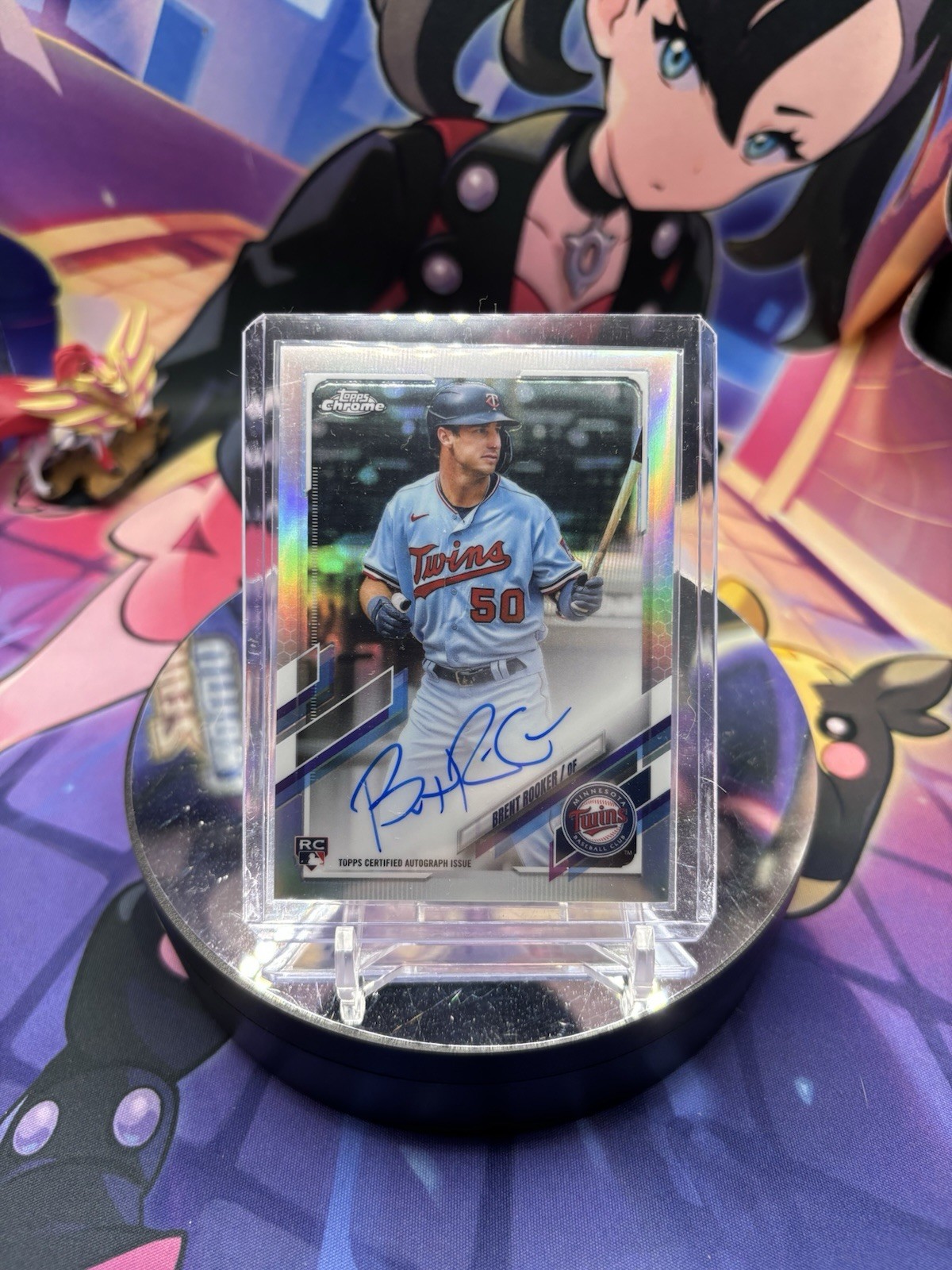 Brent Rooker 2021 Topps Chrome Refractor AUTO /499 RC ROOKIE ATHLETICS #RA-BR