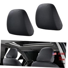 2 PCS Car Seat Headrest Cover - 9"x10.6" Knitted - 2 PCS 9"x10.6" Black