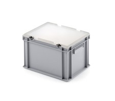 Unibox Stapelbox Eurobox 40x30x24,9 cm (LxBxH), mit transparentem Deckel