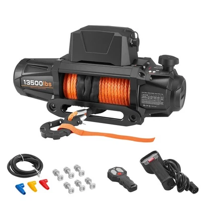 Uimoso Treuil Électrique 12V 6100 kg avec Corde Synthétique Φ 9,5 mm x 28 m IP67 - Photo 1/4