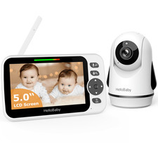 HelloBaby HB6352 Baby Monitor with Remote Pan-Tilt-Zoom, 5.0" LCD, 1000ft Range,