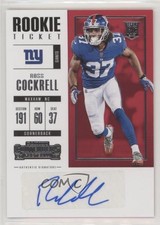 2017 Contenders Rookie Ticket/Rookie Ticket Variation Ross Cockrell Auto 1h1