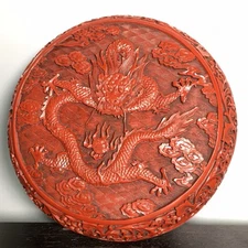 Antique Vintage Chinese Lacquerware Exquisite Dragon Jewelry Box Storage Box Art