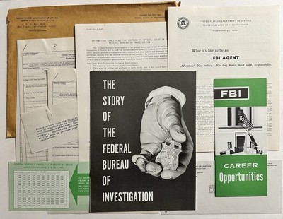 1969 FBI Special Agent Employment Application Package, J. Edgar Hoover Era