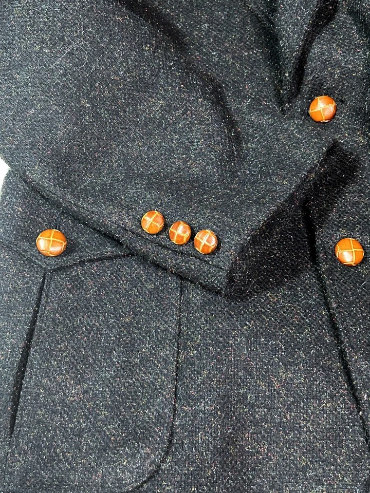 VTG Pioneer Wear 42R Black Tweed Sparkly Thread Highlights Western Blazer - Image 4 of 4